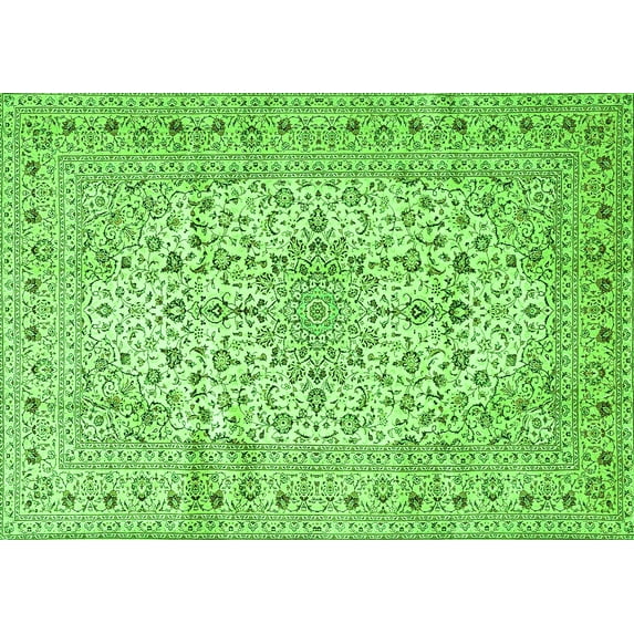 Ahgly Company Indoor Rectangle Persian Green Traditional Area Rugs, 5' x 8'