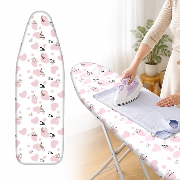 WSTFashion Ironing Board Cover, 15" x 47" Extra Thick Padding Coated Scorch and Stain Resistant Replacement Iron Board Cover with Elastic Edge for Quick and Easy Ironing, Suitable for Steam Irons