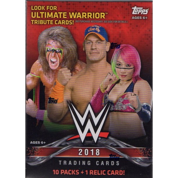 2018 WWE Trading Cards Blaster Box 10 PACKS 1 RELIC CARD Walmart 