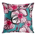 thumbnail image 1 of BOSDECO Red Flower Original Drawing Poppy Blue Pop Pattern Floral Pillow Case Pillow Cover 16x16 inch, 1 of 1