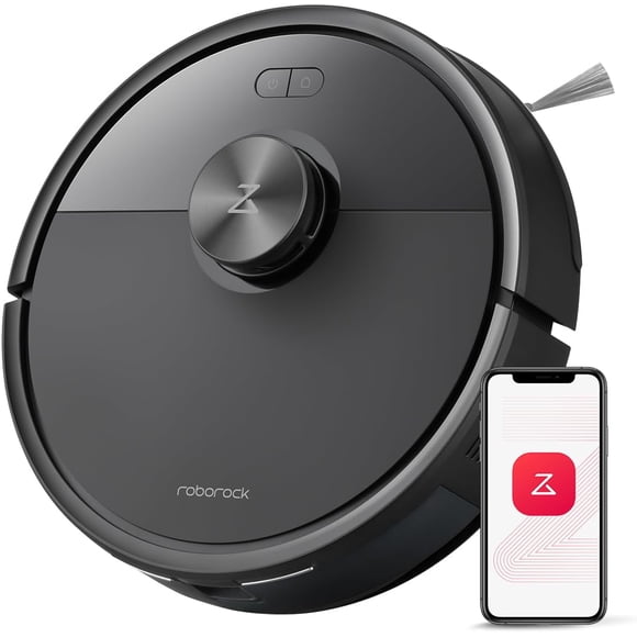 Roborock Q7 M5 Aspirateur Robot et Vadrouille Combinés, Aspiration HyperForce de 10 000 Pa, Aspirateur Robot, Système Double Anti-Emmêlement, Lavage Contrôlé par Application, Navigation LiDAR, pour Poils d'Animaux et Tapis, Noir