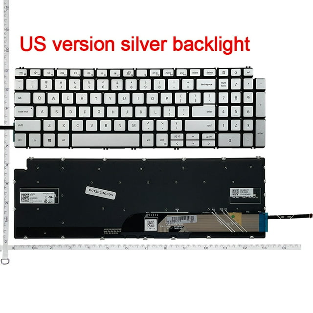 Nouveau Clavier Rétroéclairé US pour Dell 5508 3500 5580 Latitude 3510 P102F Ordinateur Portable Anglais ORG Argenté Rétroéclairé