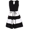thumbnail image 2 of Big Girls' Sleeveless Dress Color Block Striped Summer Special Flower Girl Dress Black 10 (J20KS77), 2 of 3
