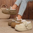 thumbnail image 4 of Women’s Fuzzy Lined Platform Mary Jane Shoes, Round Toe Suede Winter Warm Loafers, Adjustable Buckle Strap Non‑Slip Chunky Sole Cozy Slip‑On Shoes, 4 of 5