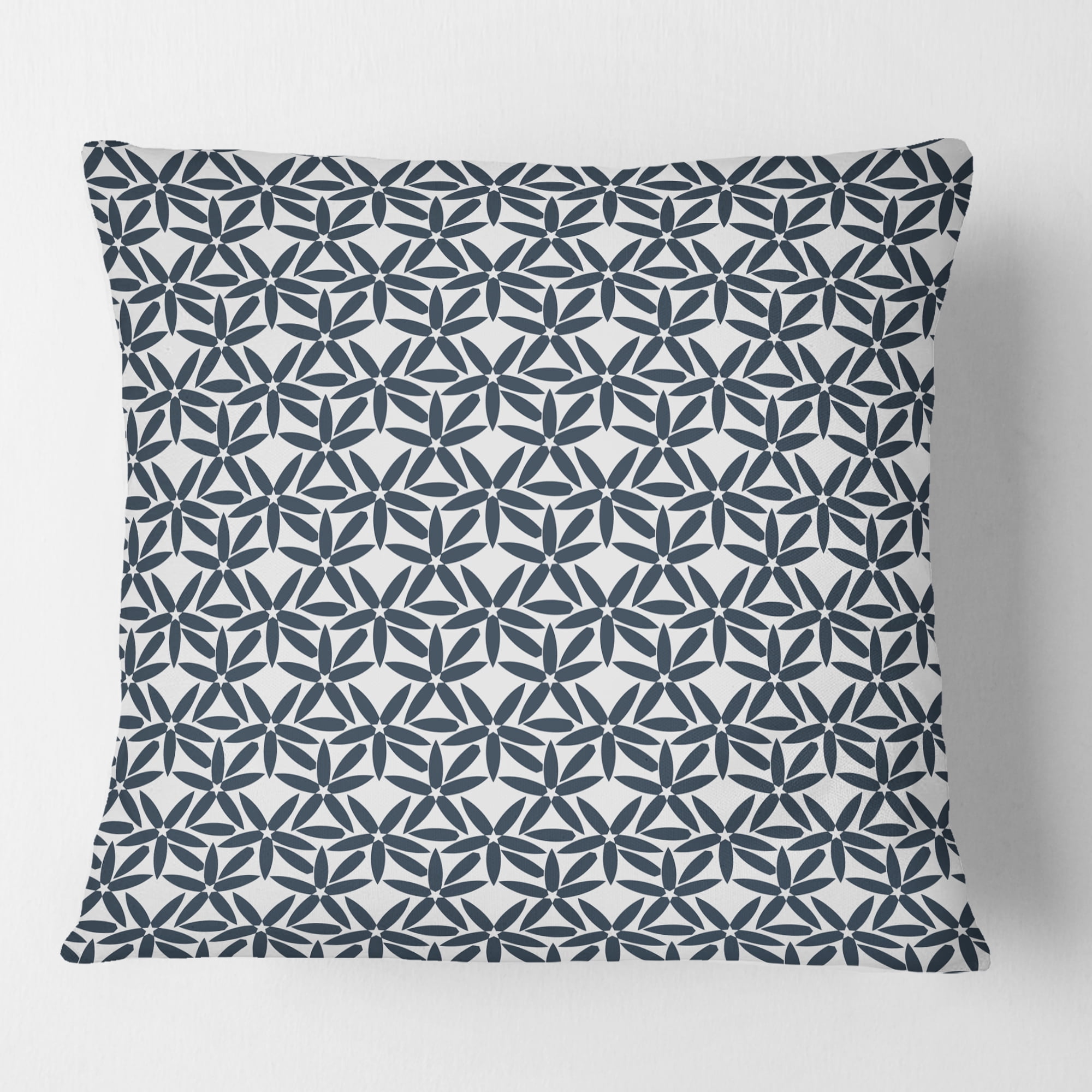Designart Retro Abstract Flower Design IV' Mid-Century Modern Throw Pillow - 16x16