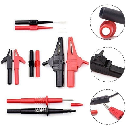Multimeter Test Leads Banana Plugs Connectors Alligator Clips Electrical Leads