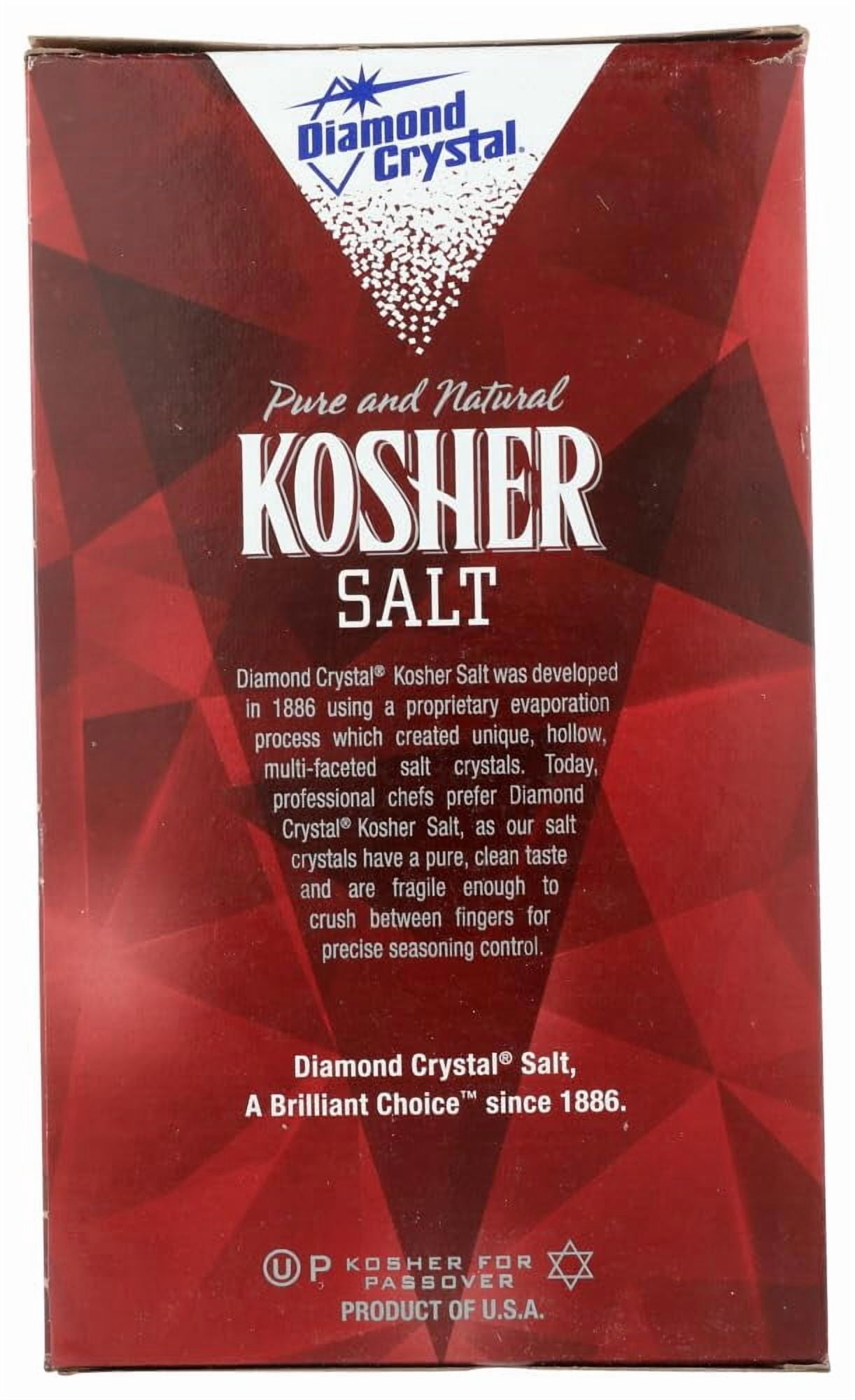 Diamond Crystal Pure and Natural Kosher Salt 48oz (Pack of 3)