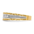 thumbnail image 3 of 14K Yellow Gold Ring Band Wedding Diamond Round AA Quality Trio Mens , Size 5, 3 of 7
