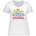 thumbnail image 3 of Inktastic My Favorite People Call Me Grandma with Flowers Women's Plus Size T-Shirt, 3 of 5
