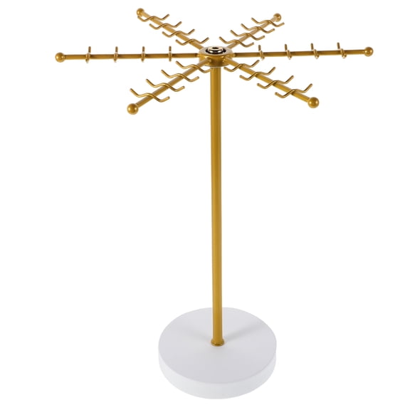 Rotating Necklace Organizer Stand with Hooks, Jewelry Display Tree for Necklaces, Retail and Craft Storage Solution