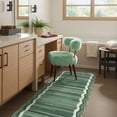 thumbnail image 2 of Wonnitar 2'x6' Scalloped Runner Rug for Hallway, Washable Striped Kitchen Rug Non Slip, Soft Low Pile Wavy Edge Green Accent Rug for Entryway, Bathroom, Bedroom, Laundry Room, 2 of 8