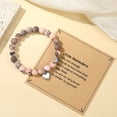 thumbnail image 3 of Pulsera MIXJOY con forma de cebra rosa y jaspe con colgante en forma de corazón, 3 of 7