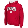 thumbnail image 2 of Men's Colosseum Red Wisconsin Badgers Arch & Logo 3.0 Pullover Hoodie, 2 of 3
