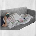 thumbnail image 6 of Anemone Flower Soft Flannel Fleece Throw Blanket, Delicate Peony Rose Brunia Eucalyptus Leaves Round Wreath, Cozy Plush for Indoor and Outdoor Use, 60" x 80", Almond Green Pale Pink, by Ambesonne, 6 of 6