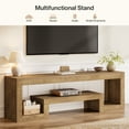 thumbnail image 5 of Finmind TV Stand for 55/60/65 Inch TVs, 63 Inch Farmhouse Entertainment Center with Open Storage Shelves, Television Console Table for Living Room, Bedroom, Natural Brown, 5 of 9