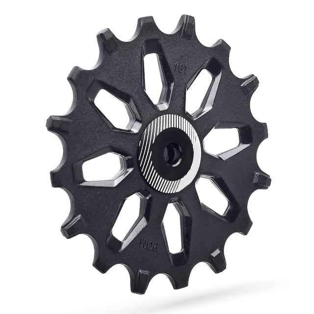 Bicycle Rear Derailleur Pulley Aluminum Alloy Wide Accessories Bike Narrow Guide Ceramic Bearing Wheel Portable Riding Spare Replacement 16T