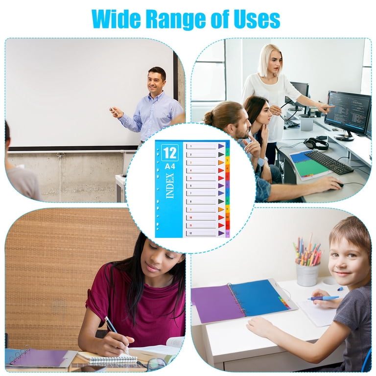sixwipe 60-Tab Binder Dividers, 5-Set Plastic photo 4