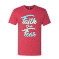 thumbnail image 2 of Wild Bobby, Faith Over Fear, Inspirational/Christian, Men Premium Tri Blend Tee, Vintage Red, Small, 2 of 4