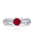 thumbnail image 5 of Rosec Jewels Natural Ruby Engagement Ring for Women - Vintage Inspired Ruby Diamond Ring - AAA Quality - with Jewelry Box, 10K White Gold, US 8.00, 5 of 9
