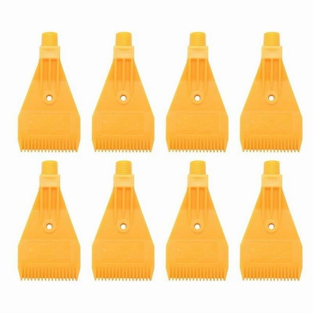 8X 1 / 4BSP Rosca Macho ABS Solo Orificio de Aire Soplado Plano Jet Boquilla Amarillo