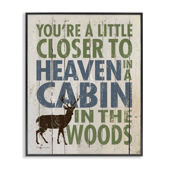 Stupell Industries Farmhouse Closer to Heaven in a Cabin Black Framed Giclee Art, 11 x 14, by Stephanie Workman Marrott