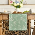 thumbnail image 3 of Sm:)e Seasonal 13’’ x 72’’ Easy Care Polyester Table Runner, Sage Green Leaves Flowers Table Runner, 3 of 7