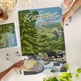 thumbnail image 3 of Lantern Press 1000 Piece Jigsaw Puzzle, Ruidoso, New Mexico, Black Bears and Stream, 3 of 5