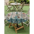 thumbnail image 5 of Outdoor Tablecloth with Umbrella Hole Zipper Butterflies Flower Round Tablecloth 60" Waterproof Outside Table Cloth Spring Vintage Animal Floral Plant Patio Table Cover Tablecloths for Picnic Party, 5 of 8