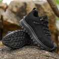 thumbnail image 6 of Men's Lace‑Up Mid‑Top Outdoor Hiking Shoes, Spliced Multi‑Panel Upper Footwear with Deep‑Lug Rugged Thick Outsole for Mountain Trekking and Field Outdoor Activities, 6 of 10