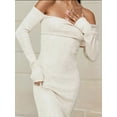 thumbnail image 4 of Off Shoulder Bodycon Maxi Rib Dress, 4 of 4