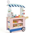 Costway Kids Snacks & Sweets PRETEND Food Cart Toy Play Set with 30 PCS
