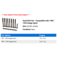 thumbnail image 2 of Head Bolt Set - Compatible with 1989 - 1995 Dodge Spirit 1990 1991 1992 1993 1994, 2 of 2
