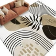 thumbnail image 2 of Area Rug for Living Room, Brown Boho Geometric Non-Slip Indoor Large Carpet for Bedroom/Dining Room, Country Retro Abstract Lines Leaves Washable Low-Profile Rectangle Floor Runner Rugs - 5 x 7 Ft, 2 of 7