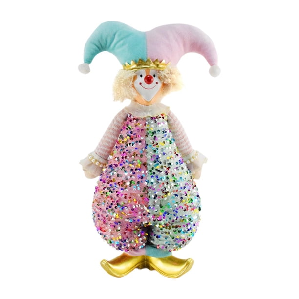 Muñeco de payaso navideño Figura navideña Figura de fiesta Suministros de decoración navideña para Azul rosa