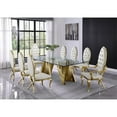 thumbnail image 2 of 46" x 94" Clear Glass Dining Table and Gold Stainless Steel Base, 2 of 2