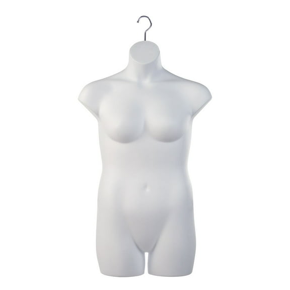 Only Hangers Ladies Plus Size Hanging Torso Mannequin with Hook, White