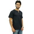 thumbnail image 2 of Atasi Men's Casual Short Kurta Indian Tunic V-Neck Cotton Top-Small, 2 of 7