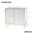 thumbnail image 3 of Cabinet with Slatted Grille Striped Door, Modern Style Cabinet, High-Quality MDF and Metal Leg, 3 of 6