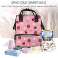 thumbnail image 5 of Balery Strawberry and Ladybugs Mummy Backpack - Waterproof Twill Canvas, Large Capacity Diaper Bag with Multiple Pockets and Adjustable Straps, 5 of 6