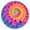 Rainbow Tie Dye-1, variant on Rainbow Tie Dye Mandala Pattern Round Fitted Tablecloth with Elastic Edge,Dining Table Cover Waterproof,Outdoor Round Tablecloth for Camping,Dining,Indoor and Outdoor
