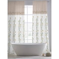 thumbnail image 5 of Beige Floral Sheer Curtains 108 Inch Length 2 Panels Set Window Treatments, Spring Summer Botanical Flowers Rod Pocket Semi Curtains for Living Room/Bedroom/Kitchen Décor, 104"W x 108"L, 5 of 7