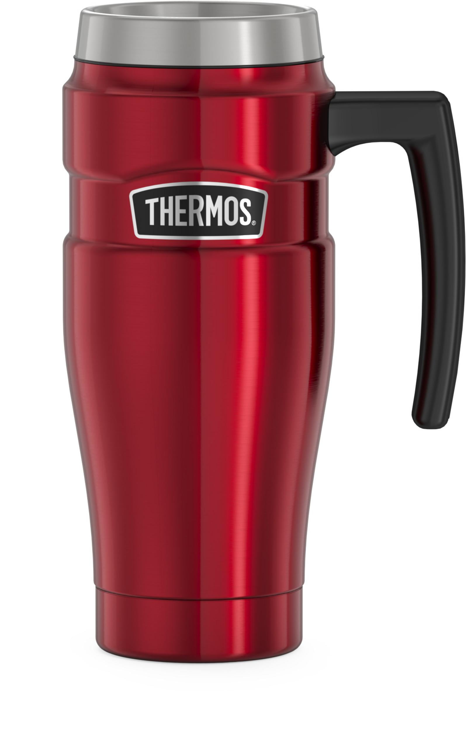 Thermos Stainless King 16 Ounce Travel Mug with Handle Cranberry 