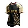 thumbnail image 2 of Mexico Soccer Jerseys Men, Mexican Jersey Soccer, Jersey De Mexico, Mexico National Team Soccer Jersey, Short Sleeve Football Shirt, Casual Sport Training Uniform for Adult Black L, 2 of 4