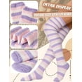 thumbnail image 5 of Women Christmas Thigh High Fuzzy Socks Cute Cartoon over Knee Fluffy Striped Stockings Winter Leg Warmers, 5 of 6