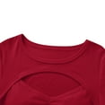 thumbnail image 5 of IWEMEK Summer Tops for Women Short Sleeve Crew Neck Crop Shirt Fashion Chic Winered Basic Tops Pullover Size XL, 5 of 7