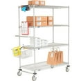 thumbnail image 2 of Global Industrial CS18304EP Nexelate Curbside Wire Truck with 4 Shelves & Polyurethane Casters, Silver - 30 x 18 x 69 in., 2 of 3