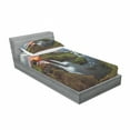 thumbnail image 3 of Ambesonne Nature Fitted Sheet & Pillow Sham Set, Cascade Stream Wildlife, Full, Multicolor, 3 of 3