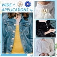 thumbnail image 5 of 4 Pcs 2 Styles Rhinestone Buttons Cover Flower Buttons Cover Detachable Shirt Button Clips Buttons Jewelry for Dress Suit Tux Shirt Accessories 1.1inch in Diameter Dark Blue, 5 of 8