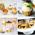 thumbnail image 4 of LQQBOX Gold Cupcake Cups, 50pcs Disposable Foil Muffin Liners, Gold Cupcake Baking Cups, Aluminum Cupcake Tip Pan Ramekin Holders, Little Baking Cups, 4 of 7