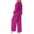 thumbnail image 3 of MINTREUS Women's Pajama Set Long Sleeve Sleepwear Set Soft Two Piece Matching Set with Pockets, 3 of 6